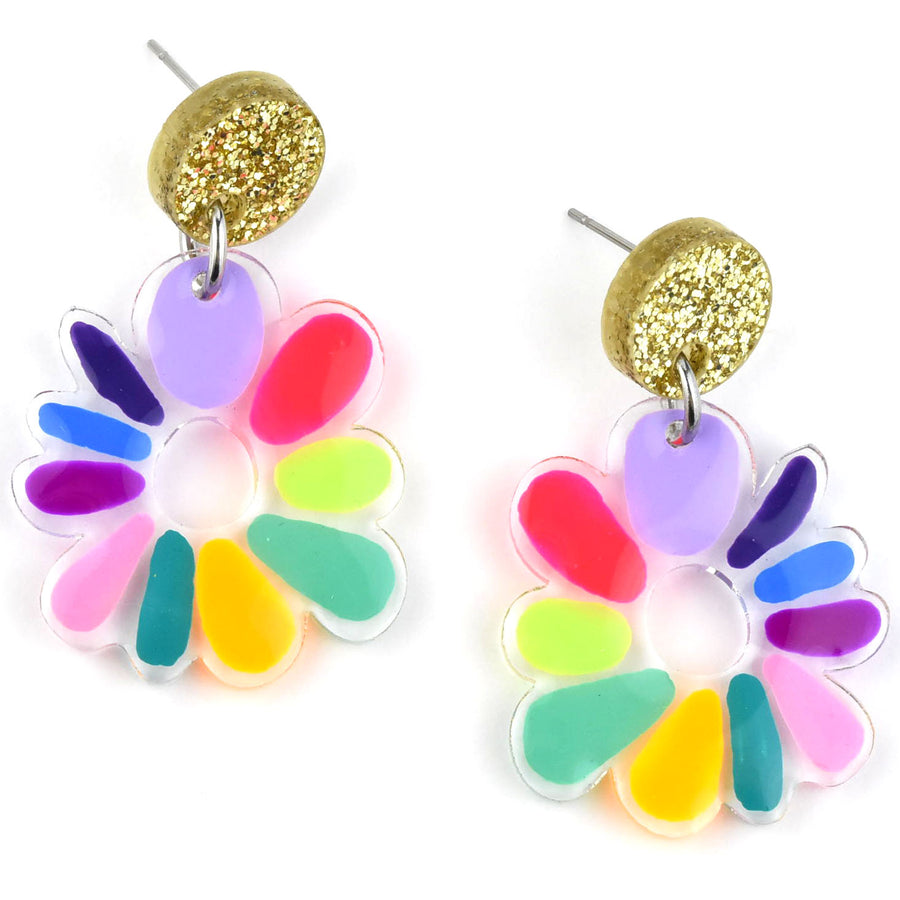 Neon Flower Earrings - Goldmakers Fine Jewelry