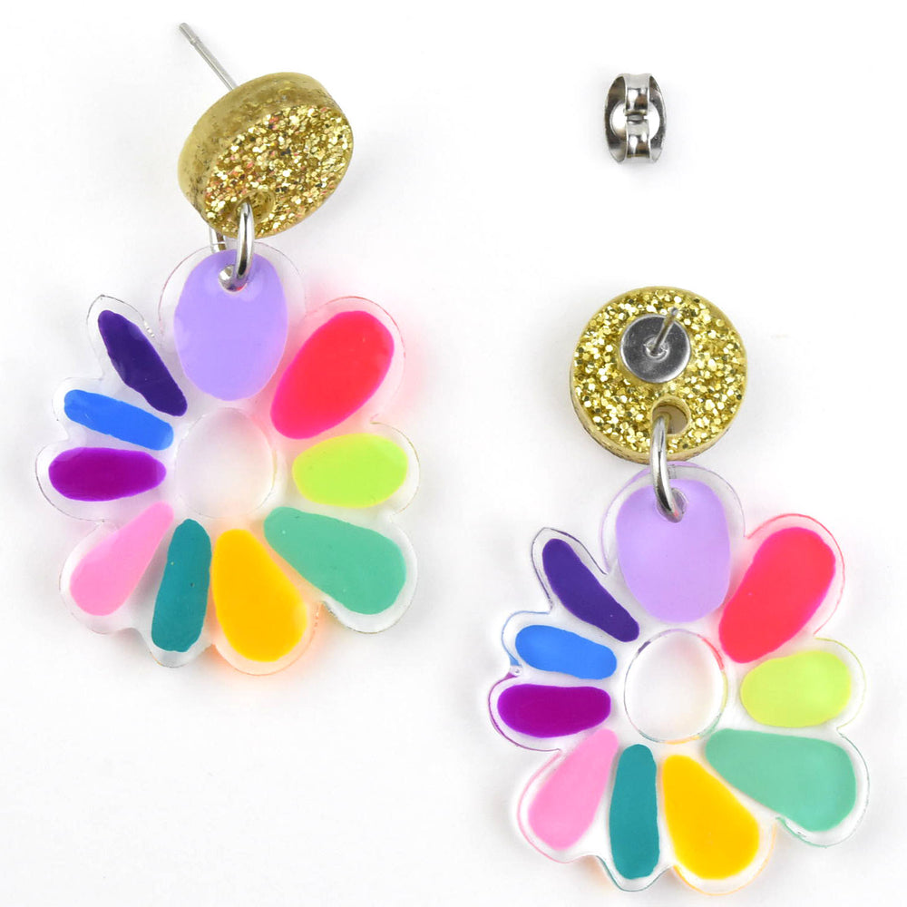Neon Flower Earrings - Goldmakers Fine Jewelry