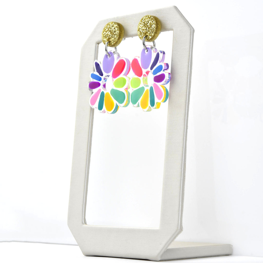 Neon Flower Earrings - Goldmakers Fine Jewelry