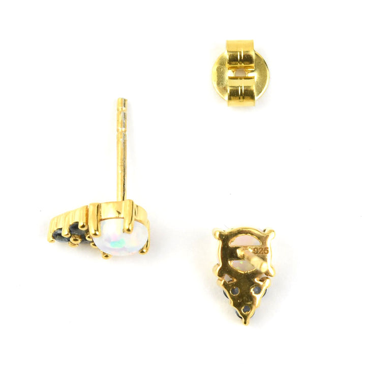 Opal & Blue Topaz Doublet Studs - Goldmakers Fine Jewelry