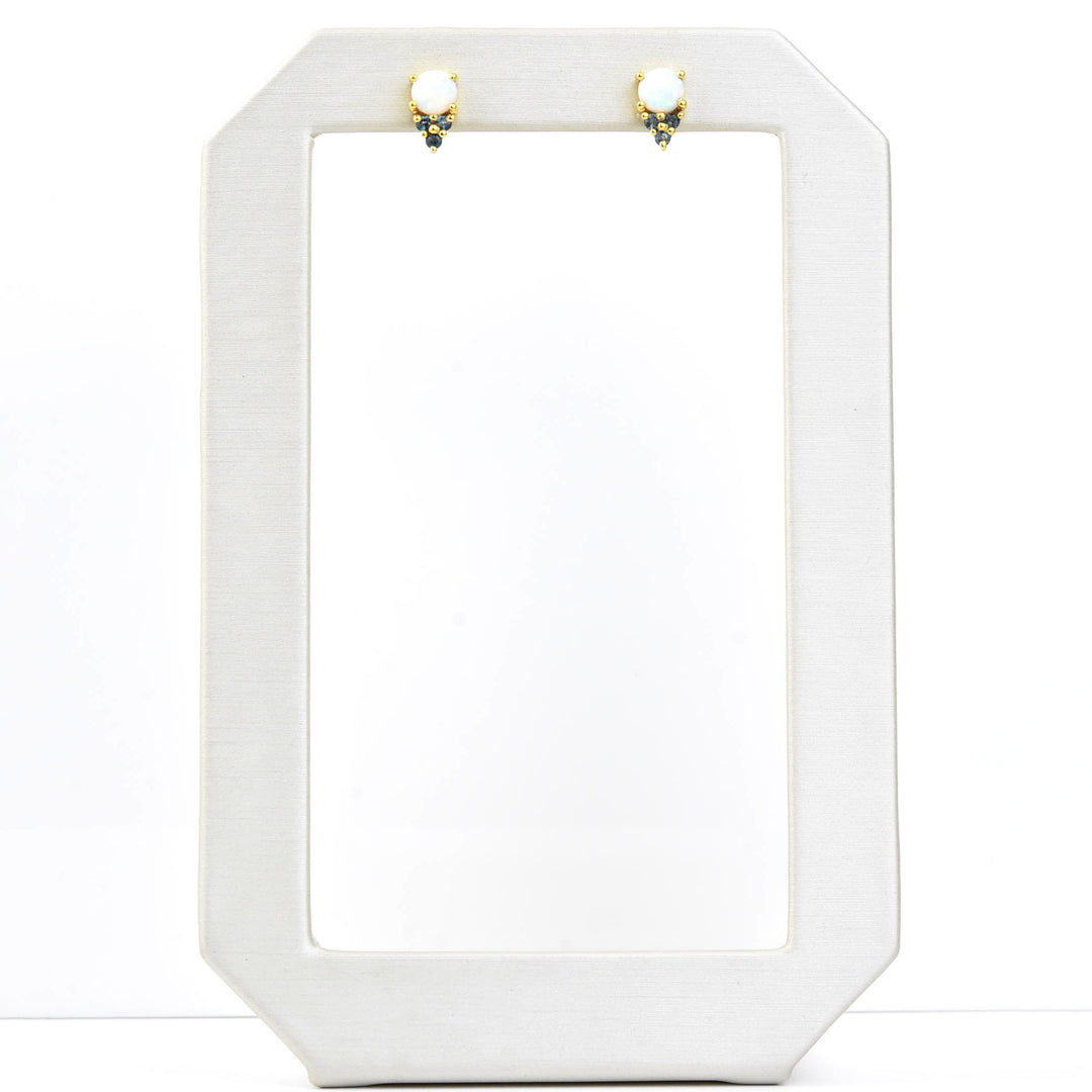 Opal & Blue Topaz Doublet Studs - Goldmakers Fine Jewelry
