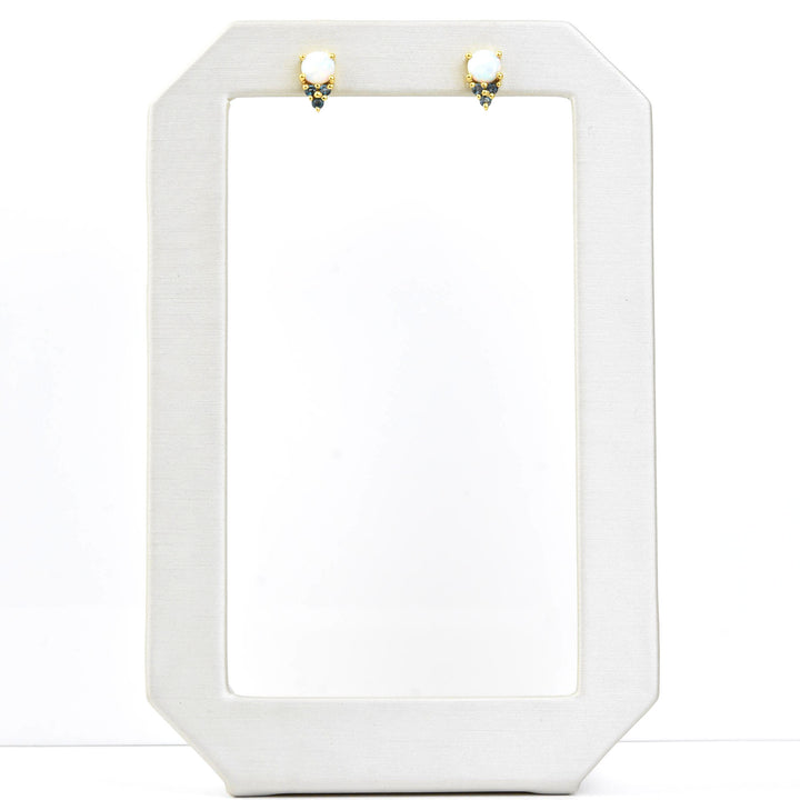 Opal & Blue Topaz Doublet Studs - Goldmakers Fine Jewelry