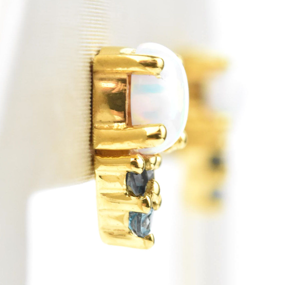 Opal & Blue Topaz Doublet Studs - Goldmakers Fine Jewelry