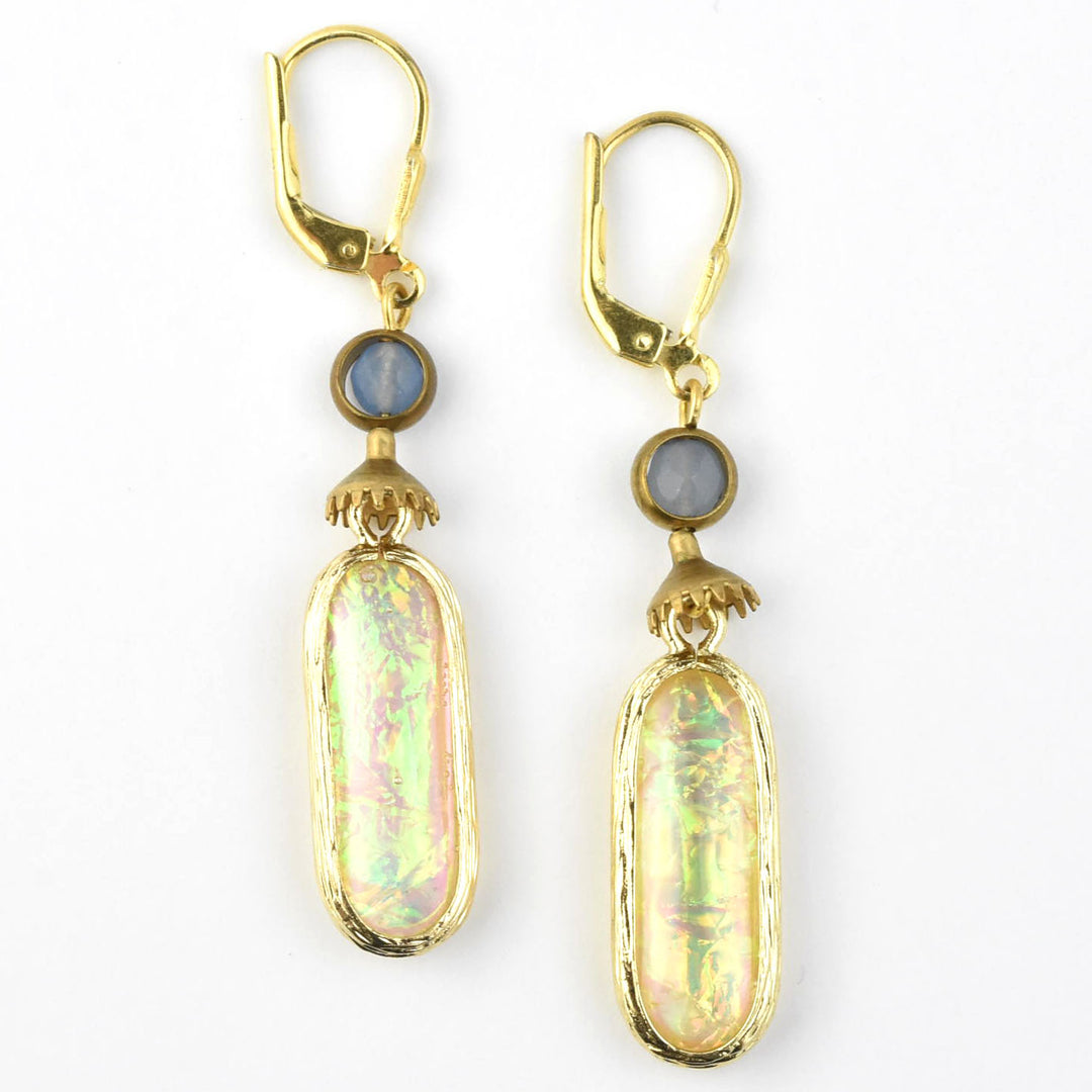 Opalized Art Glass Drops - Goldmakers Fine Jewelry