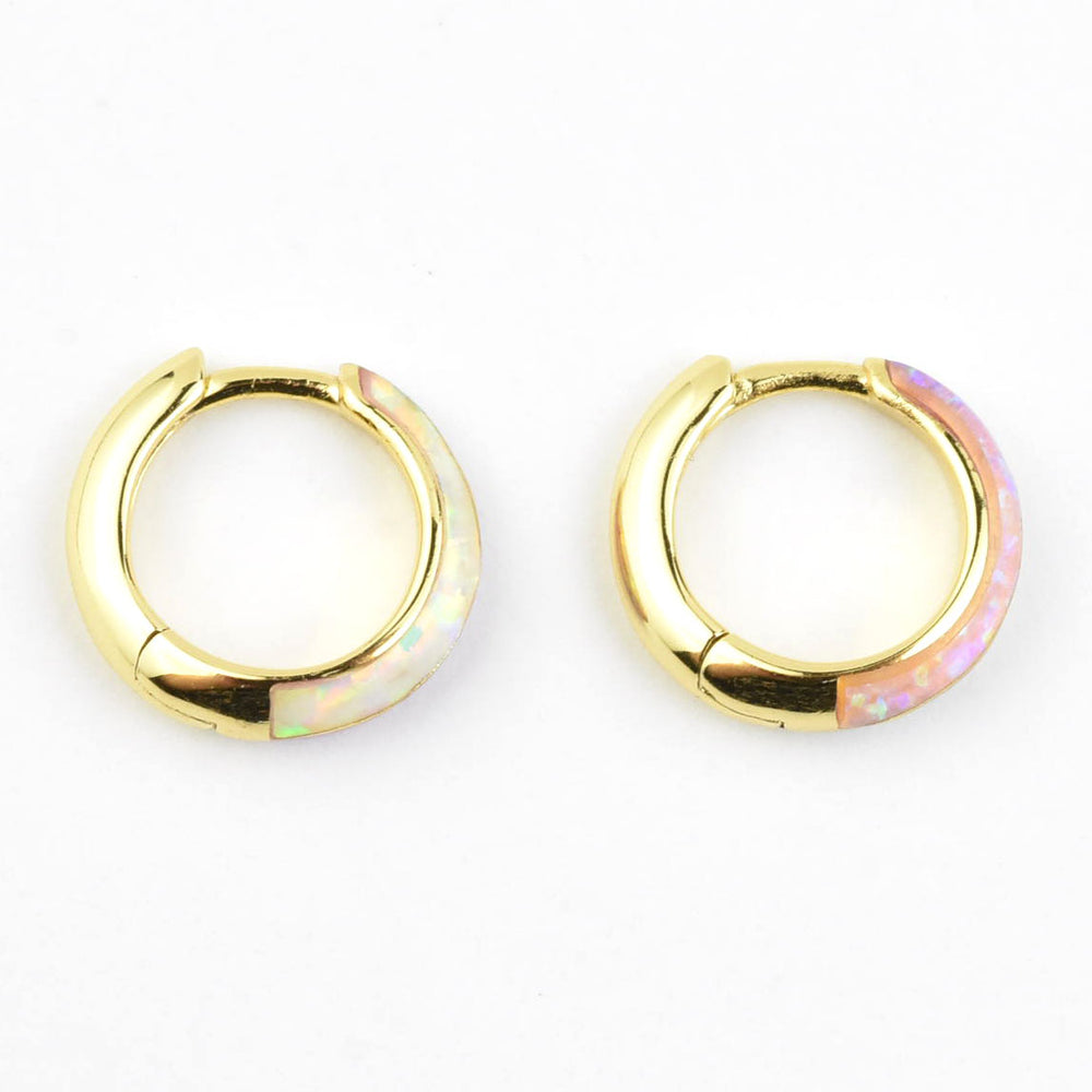 Opal Ombre Deux Huggies - Goldmakers Fine Jewelry
