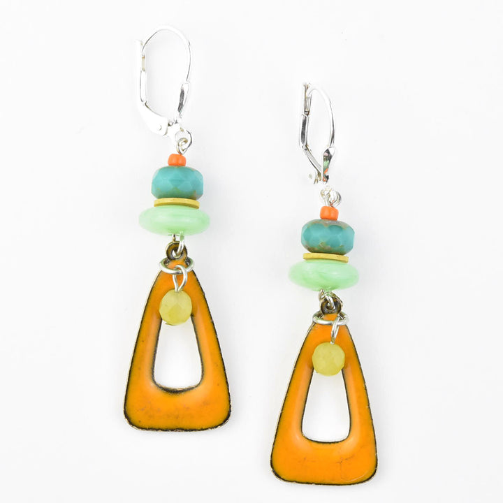 Orange Enamel Earrings - Goldmakers Fine Jewelry