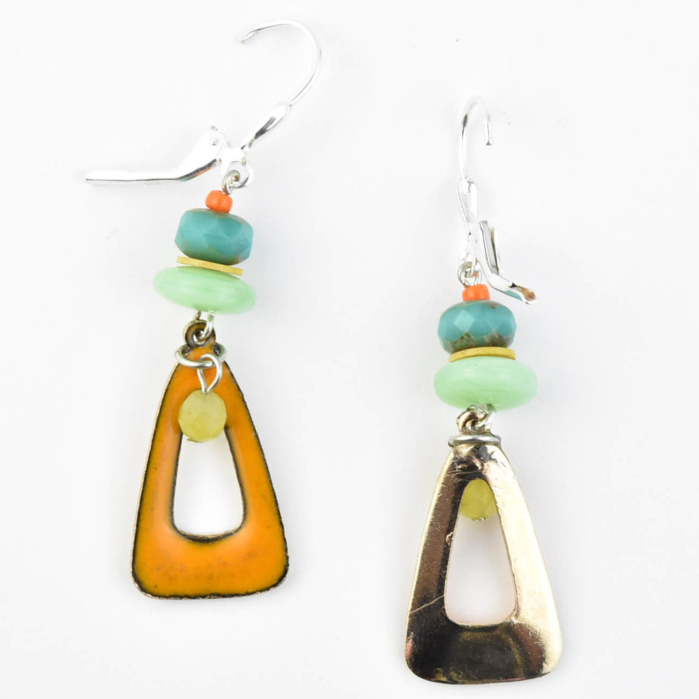 Orange Enamel Earrings - Goldmakers Fine Jewelry