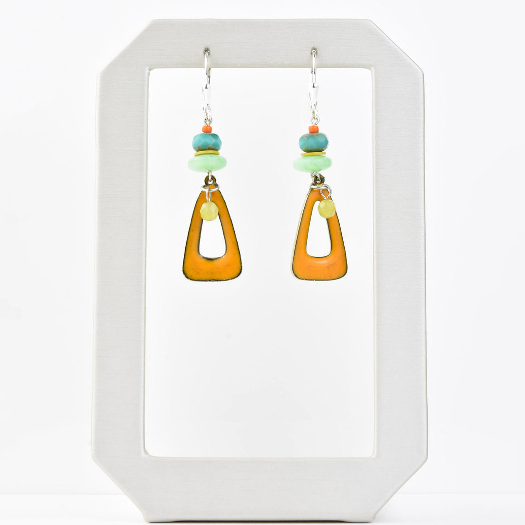 Orange Enamel Earrings - Goldmakers Fine Jewelry