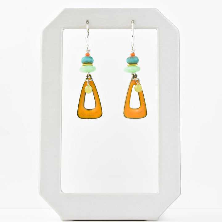 Orange Enamel Earrings - Goldmakers Fine Jewelry
