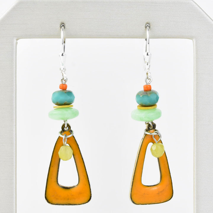 Orange Enamel Earrings - Goldmakers Fine Jewelry