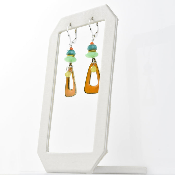 Orange Enamel Earrings - Goldmakers Fine Jewelry