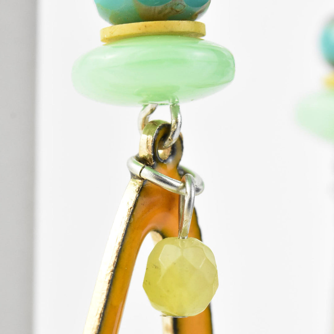 Orange Enamel Earrings - Goldmakers Fine Jewelry