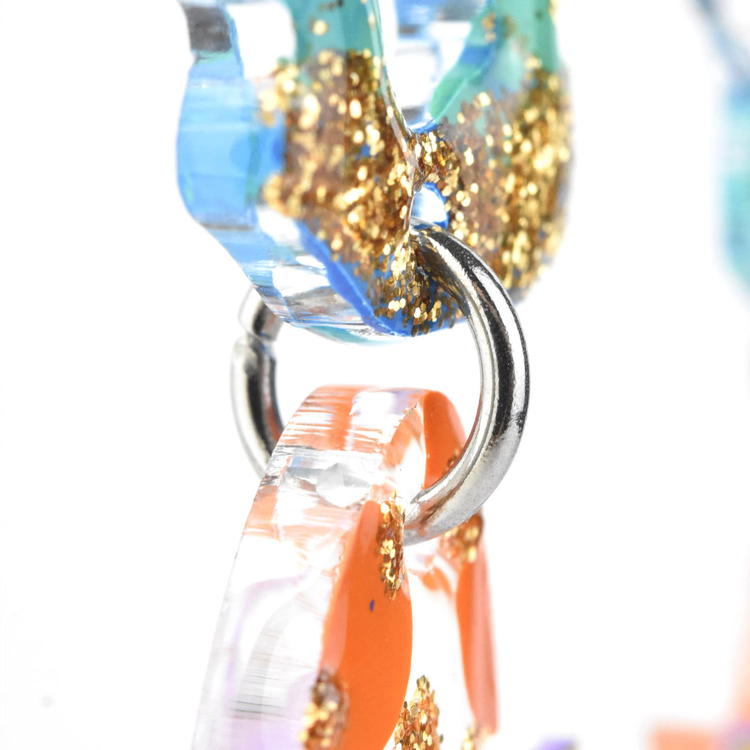 Orange Glitter Fish Earrings - Goldmakers Fine Jewelry