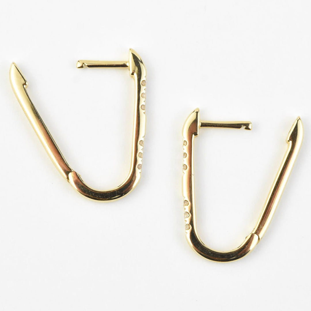 Oval Huggies in Gold with Diamonds - Goldmakers Fine Jewelry