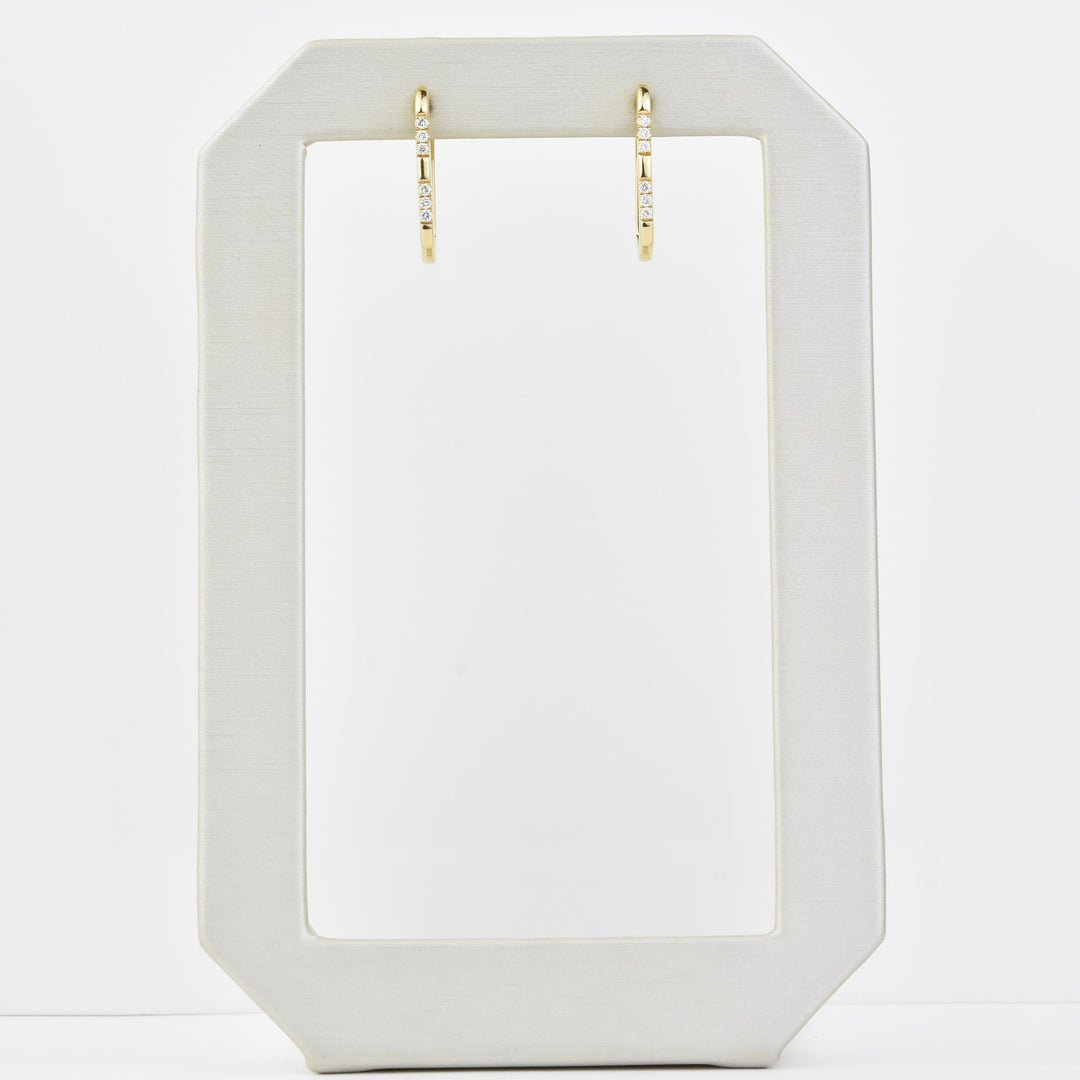 Oval Huggies in Gold with Diamonds - Goldmakers Fine Jewelry