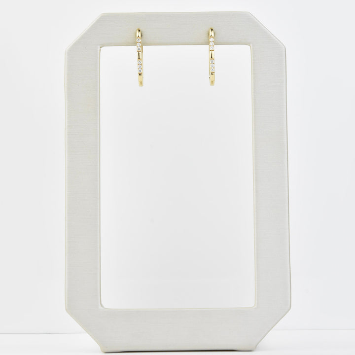Oval Huggies in Gold with Diamonds - Goldmakers Fine Jewelry