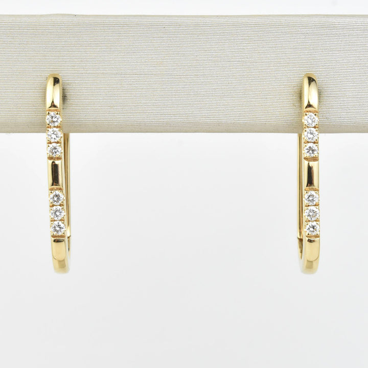 Oval Huggies in Gold with Diamonds - Goldmakers Fine Jewelry