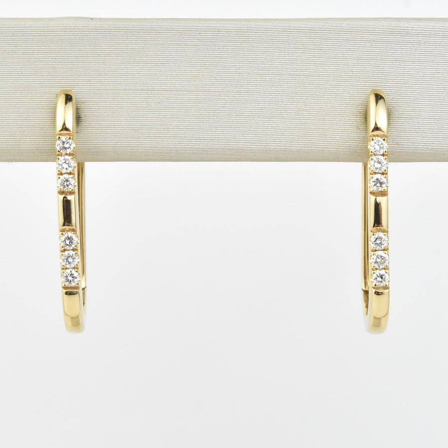 Oval Huggies in Gold with Diamonds - Goldmakers Fine Jewelry