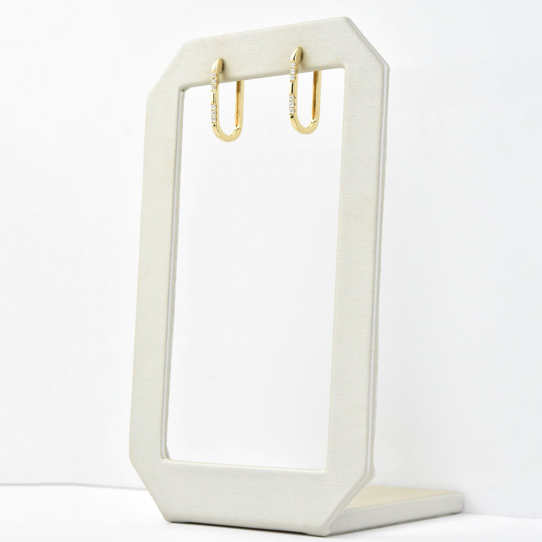 Oval Huggies in Gold with Diamonds - Goldmakers Fine Jewelry