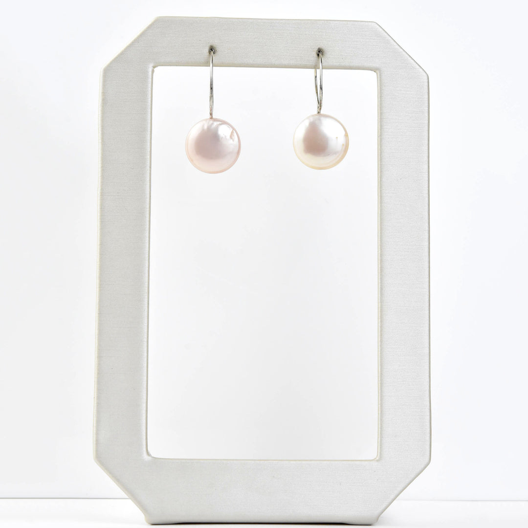 Freshwater Pearl Coin Hoops - Goldmakers Fine Jewelry