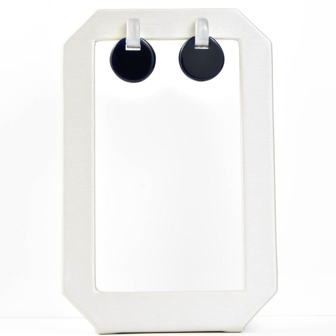 Panorama Round Link Earrings in Blue - Goldmakers Fine Jewelry