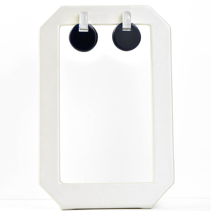 Panorama Round Link Earrings in Blue - Goldmakers Fine Jewelry