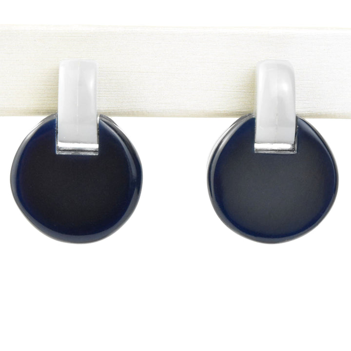 Panorama Round Link Earrings in Blue - Goldmakers Fine Jewelry