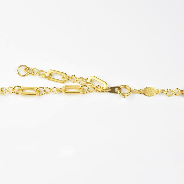 Pearl Station Necklace with Chunky Chain - Goldmakers Fine Jewelry
