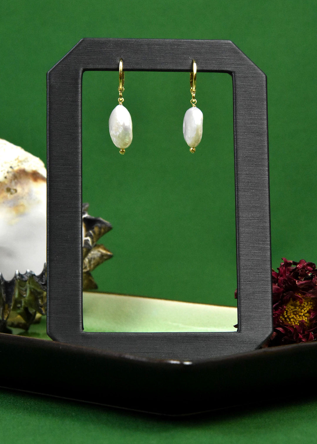 Pearl Coin Huggies - Goldmakers Fine Jewelry