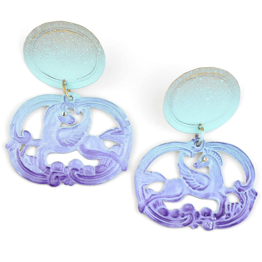 Azure Pegasus Earrings - Goldmakers Fine Jewelry