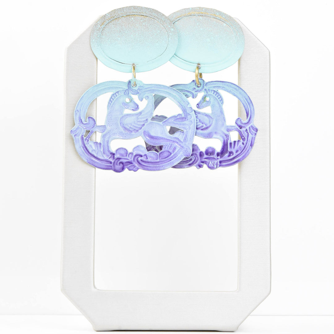 Azure Pegasus Earrings - Goldmakers Fine Jewelry
