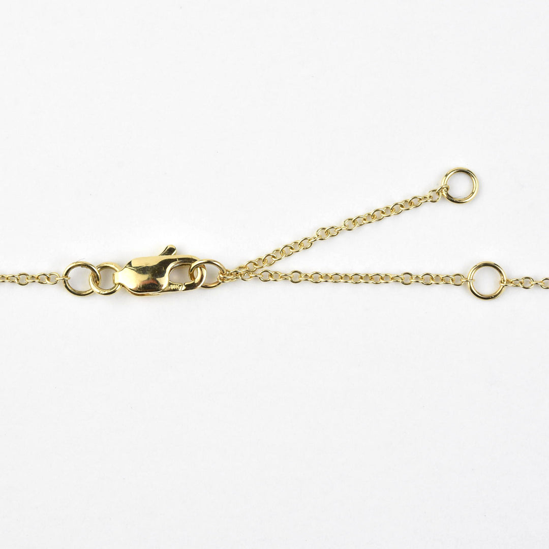 Peridot and Diamond Halo Necklace in Yellow Gold - Goldmakers Fine Jewelry
