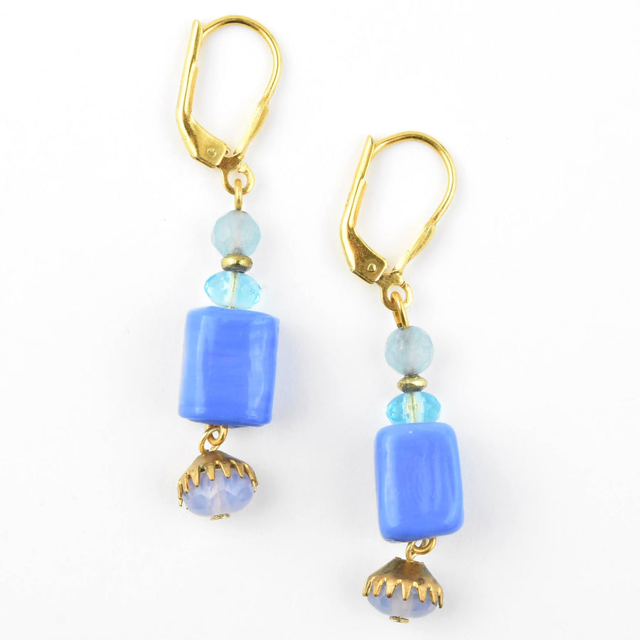 Periwinkle Blue Cube Drops - Goldmakers Fine Jewelry