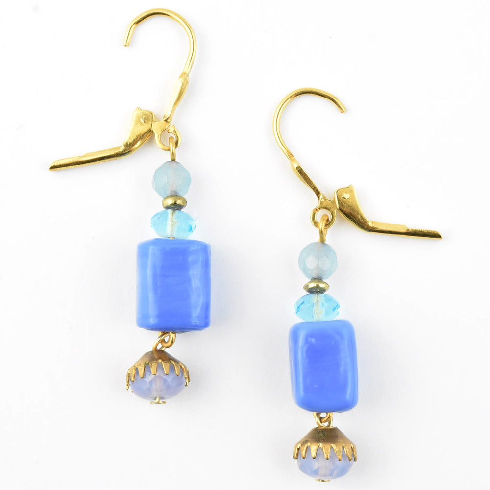 Periwinkle Blue Cube Drops - Goldmakers Fine Jewelry