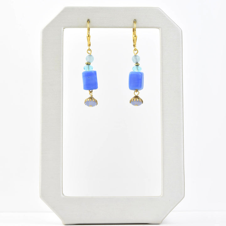 Periwinkle Blue Cube Drops - Goldmakers Fine Jewelry