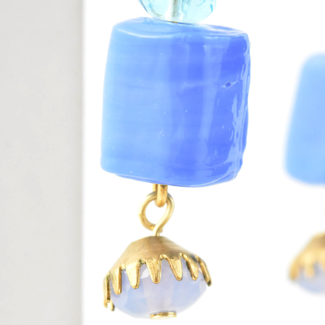 Periwinkle Blue Cube Drops - Goldmakers Fine Jewelry