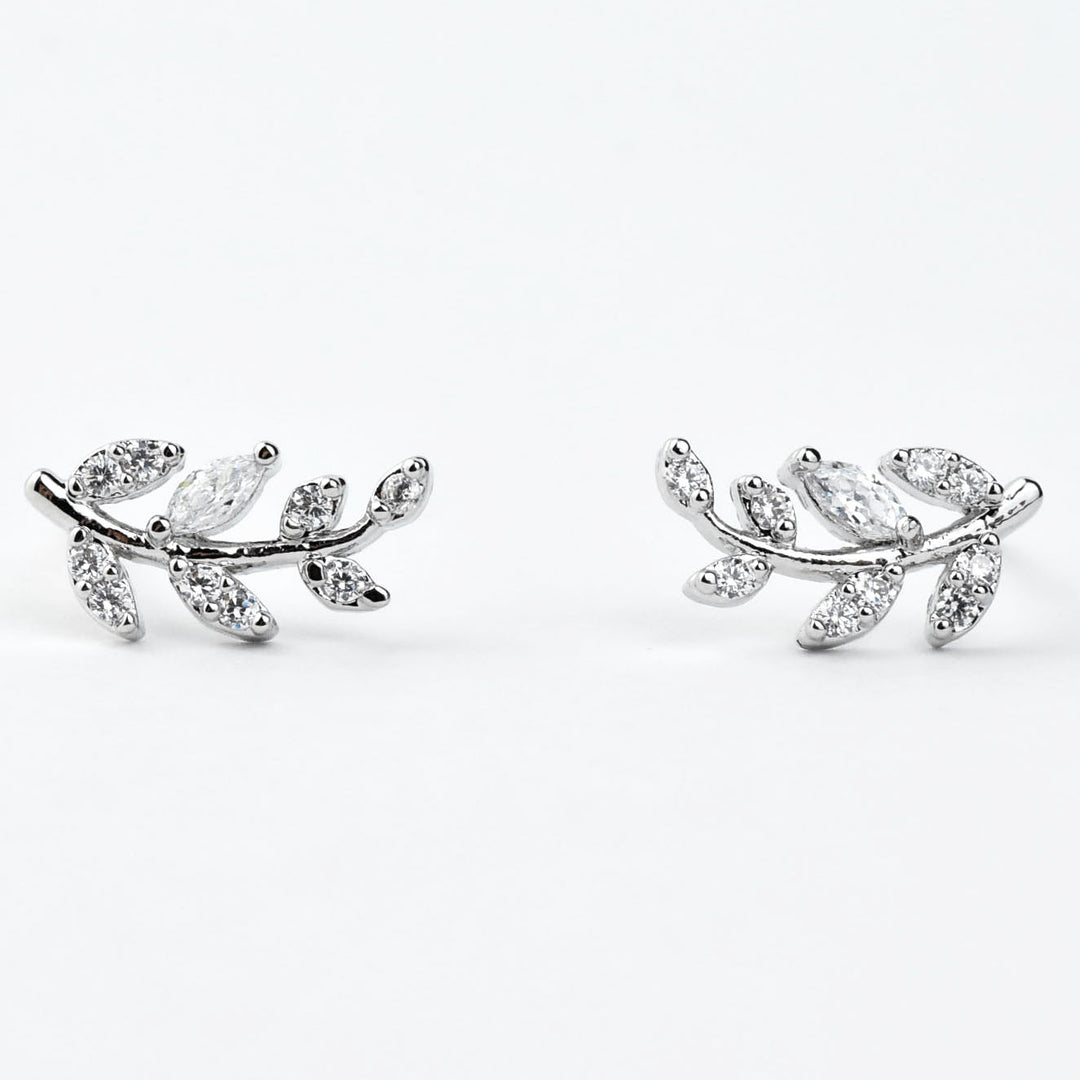 Petite Laurel Leaf Studs - Goldmakers Fine Jewelry