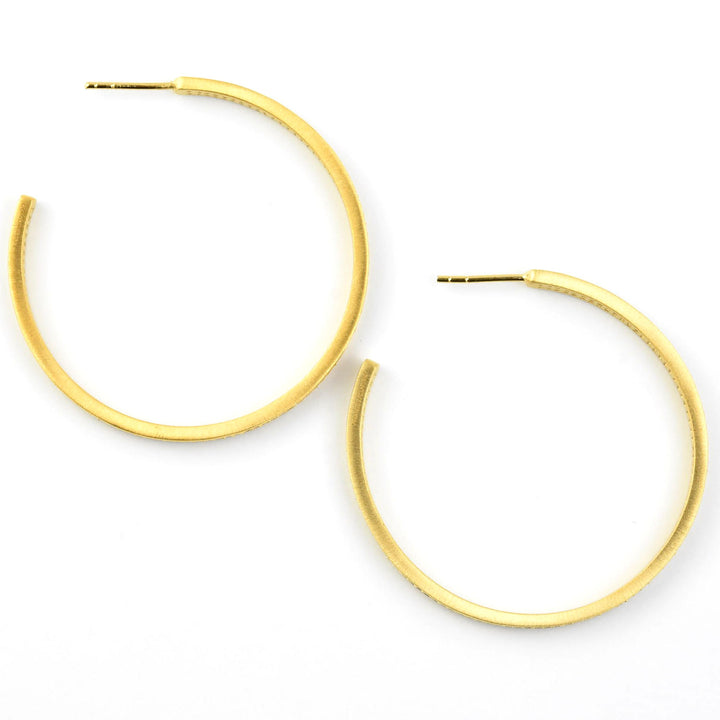 Petit Pave Midi Hoops - Goldmakers Fine Jewelry