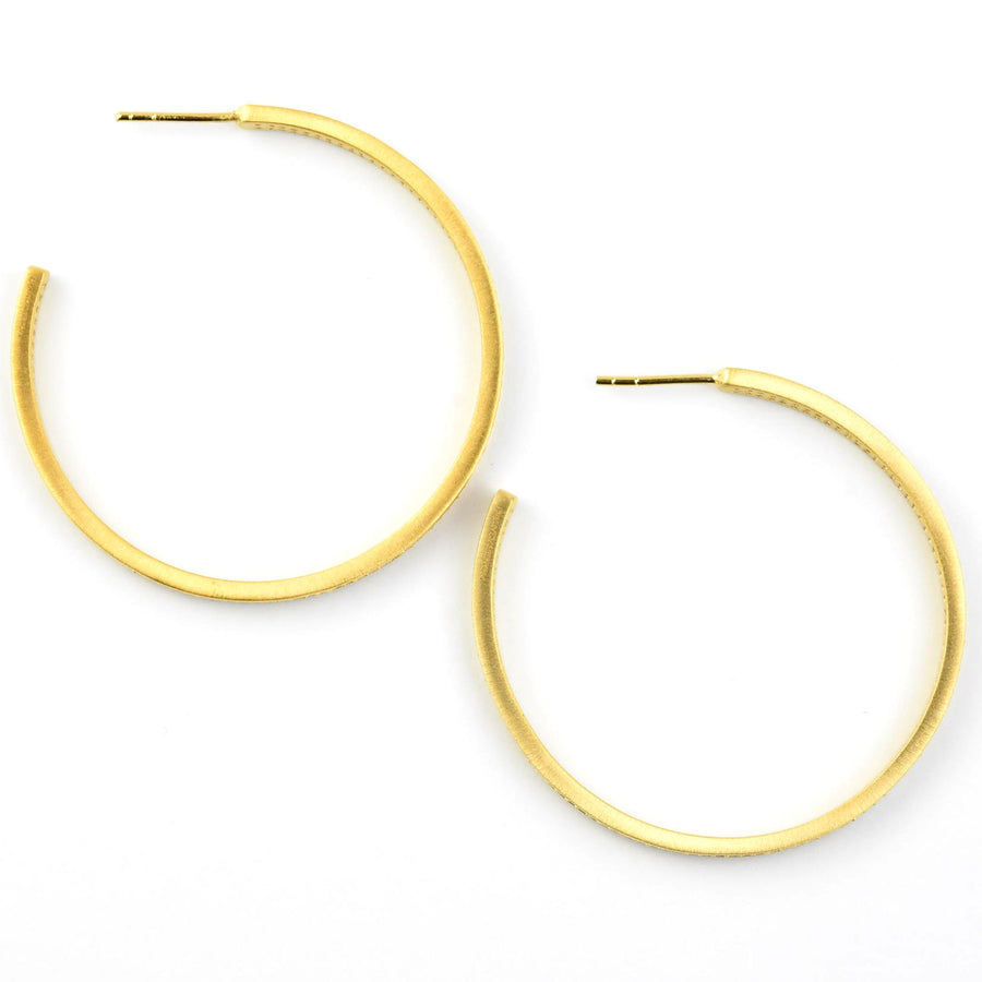 Petit Pave Midi Hoops - Goldmakers Fine Jewelry