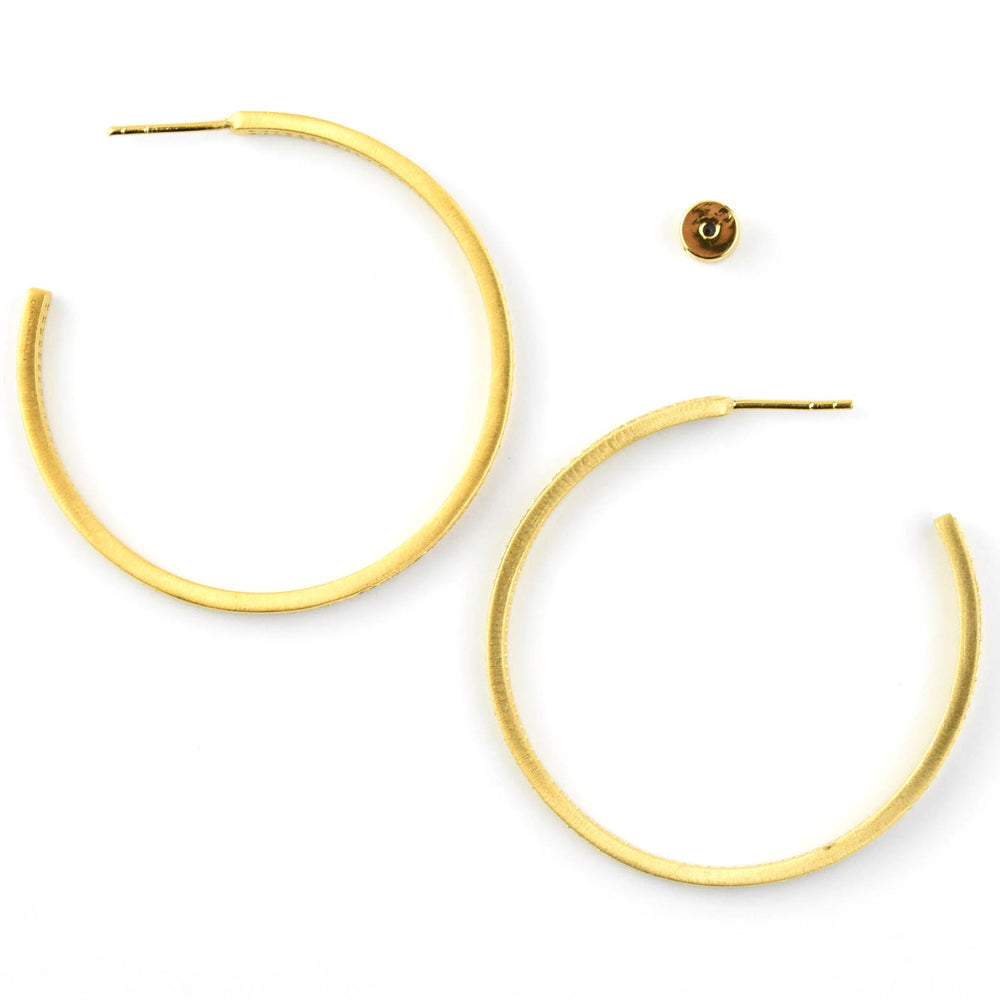 Petit Pave Midi Hoops - Goldmakers Fine Jewelry
