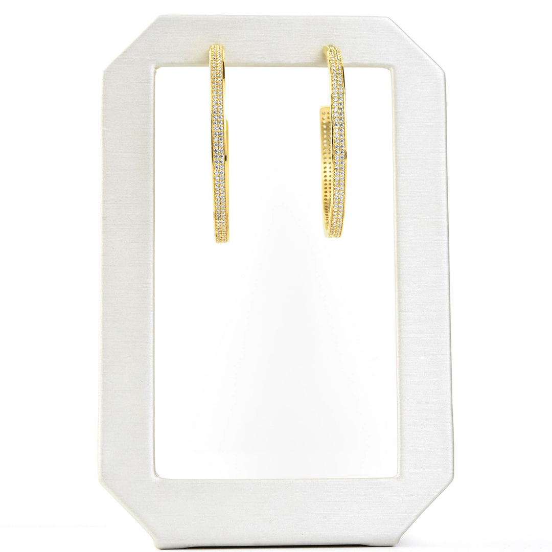 Petit Pave Midi Hoops - Goldmakers Fine Jewelry