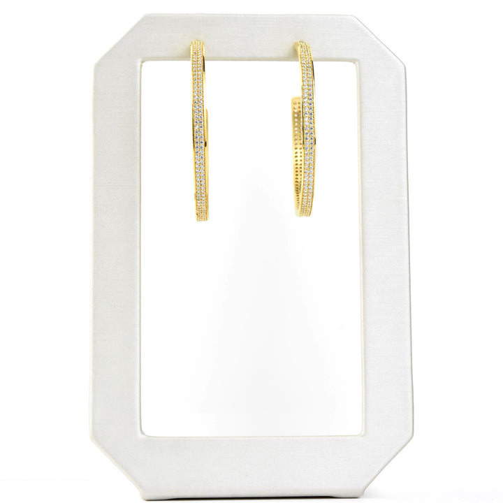 Petit Pave Midi Hoops - Goldmakers Fine Jewelry