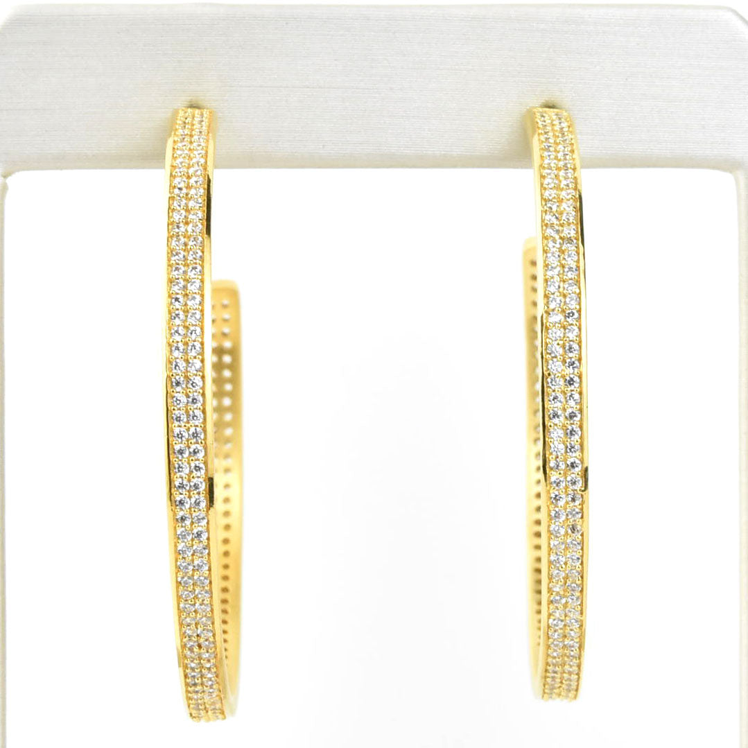 Petit Pave Midi Hoops - Goldmakers Fine Jewelry