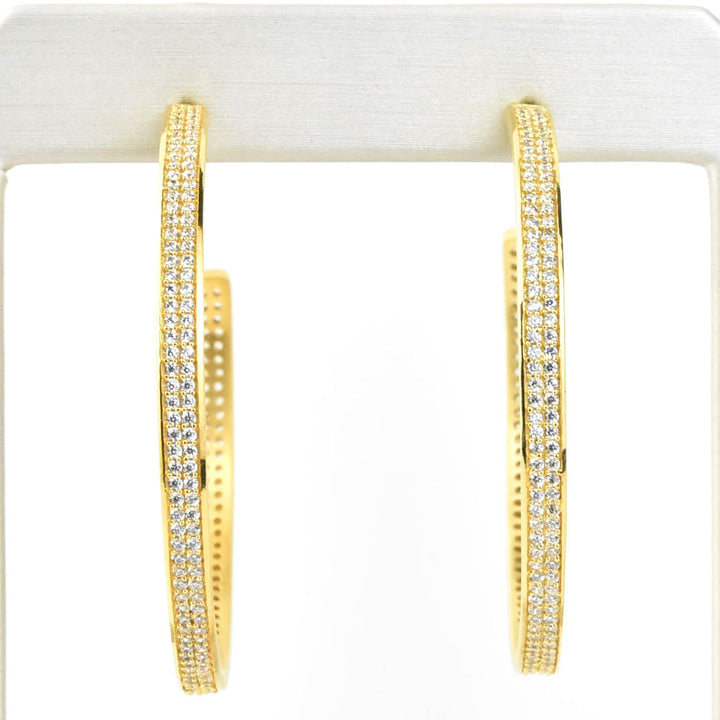 Petit Pave Midi Hoops - Goldmakers Fine Jewelry