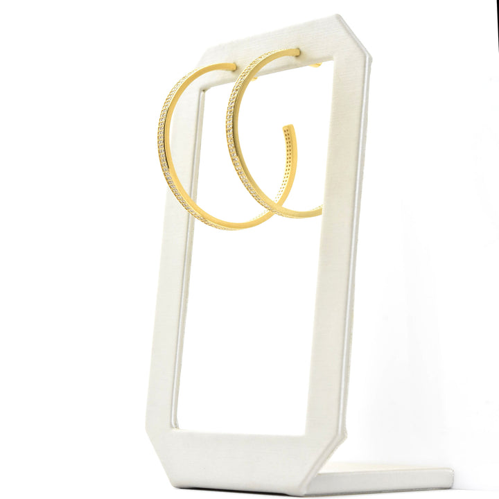 Petit Pave Midi Hoops - Goldmakers Fine Jewelry