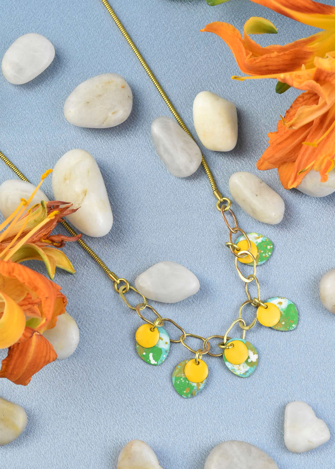 Piedritas Necklace Mix Green - Goldmakers Fine Jewelry