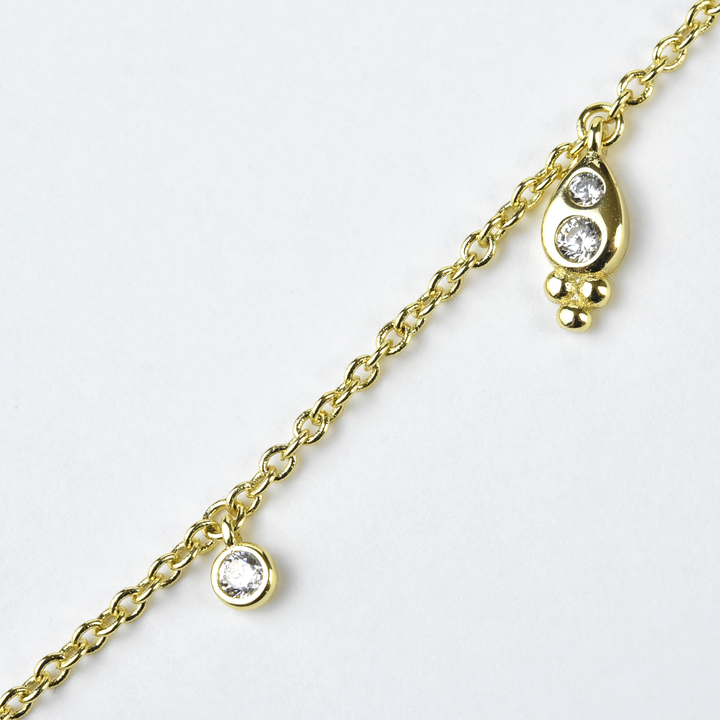 Crystal Teardrop Station Necklace - Goldmakers Fine Jewelry
