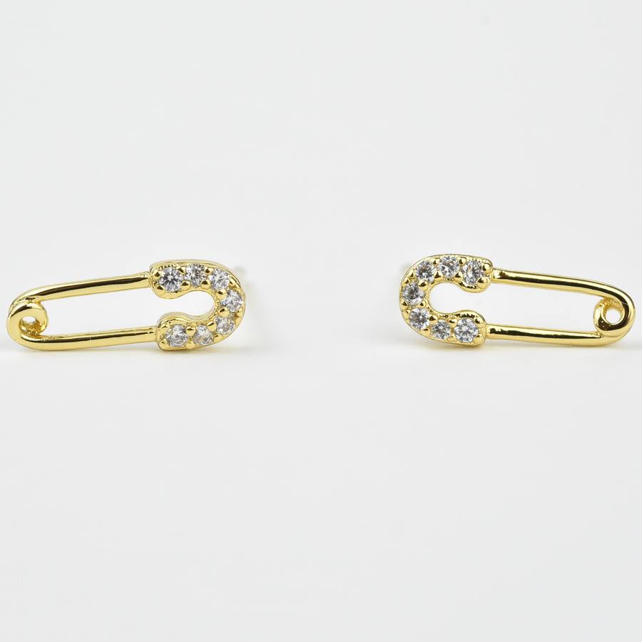 Safety Pin Studs - Goldmakers Fine Jewelry