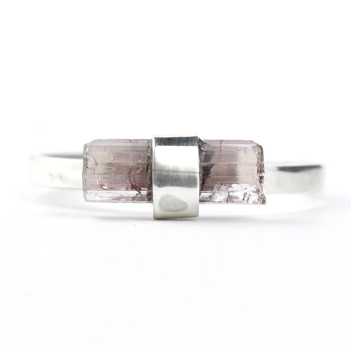 Tourmaline Raw Crystal Candy Ring in Silver
