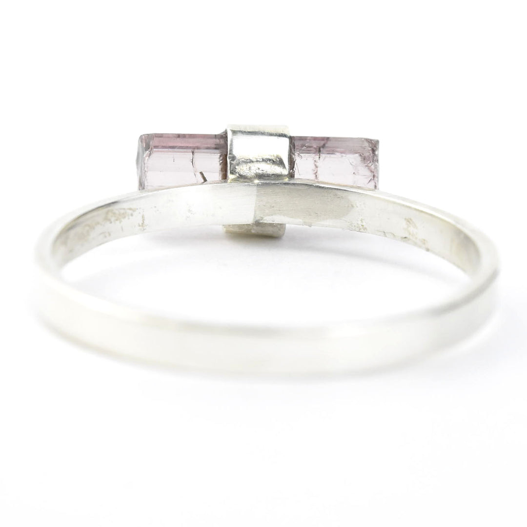 Tourmaline Raw Crystal Candy Ring in Silver